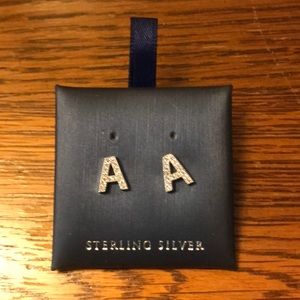 Sterling Silver “A” earrings
